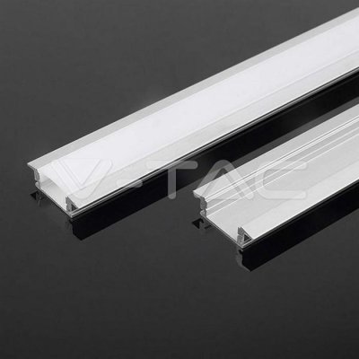 LED STRISCIA MOUNTING KIT WITH DIFFUSER ALUMINUM 2000* 24.7*7MM MILKY