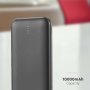 10000MAH POWER BANK 2A 30CM TYPE C CABLE-BLACK
