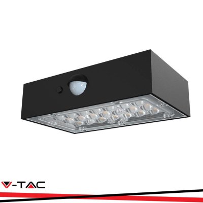 3W LED LUCE SOLARE DA PARETE CON SENSORE 4000K, 3000K CORPO NERO