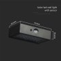 3W LED LUCE SOLARE DA PARETE CON SENSORE 4000K, 3000K CORPO NERO