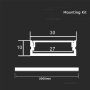 PROFILO IN ALLUMINIO CON DIFUSORE PER STRISCE LED 2000*30*10MM CORPO D ARGENTO