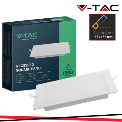 12W LED PANNELLO DA INCASSO QUADRATO 4000K