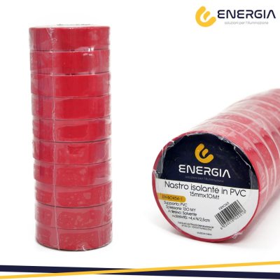 NASTRO ISOLANTE PVC 15MMX10MT  ROSSO