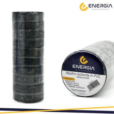 NASTRO ISOLANTE PVC 15MMX10MT  NERO