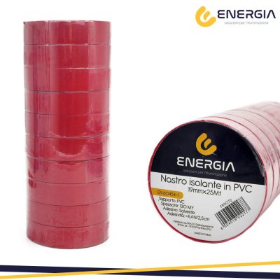 NASTRO ISOLANTE PVC 19MMX25MT  ROSSO