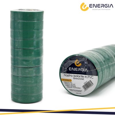 NASTRO ISOLANTE PVC 15MMX10MT  VERDE