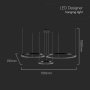 57W LED LAMPADARIO LED A SOSPENSIONE CRYSTAL NERO 4000K