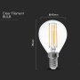 LED LAMPADINA 6W FILAMENTO E14 P45 CLEAR COVER 6500K