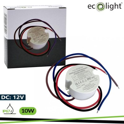 ALIMENTATORE IP67 10W 12V 0,83A 50X50X22MM