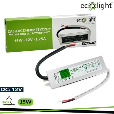 ALIMENTATORE IP67 15W 12V 1,25A 115X30X20MM