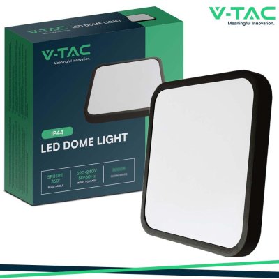 48W LED PLAFONIERA QUADRATA CORNICE NERA  4000K IP44