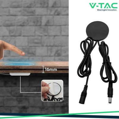 INTERRUTTORE TOUCH PER STRIP LED NASCOSTO 24V COLORE NERO