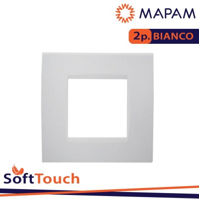 PLACCA SOFT-TOUCH ART-T1 2P 8002ST-1 BIANCO BTICINO LIVING ( LGT ) COMPATIBILE