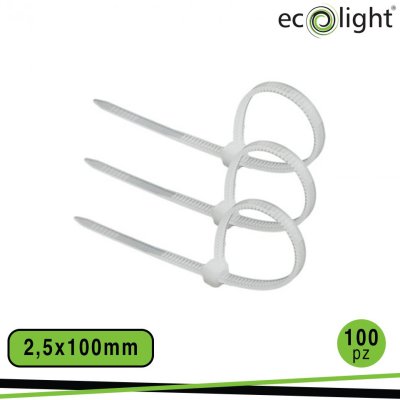 FASCETTA FERMACAVO 2,5X100MM BIANCO CONF. 100PZ