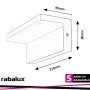 ZARAGOZA, OUTDOOR WALL LAMP, BLACK PLASTIC LAMP WITH WHITE P