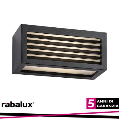 LUBLIN, INDOOR BARRED WALL LAMP, BLACK ALUMINIUM LAMP WITH W