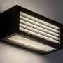 LUBLIN, INDOOR BARRED WALL LAMP, BLACK ALUMINIUM LAMP WITH W