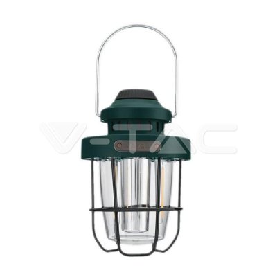 LAMPADA LED LANTERNA DA CAMPEGGIO 5W COLORE VERDE RICARICABILE CON USB C DIMMERABILE IP44