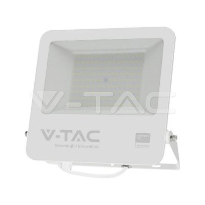 100W LED PROIETTORE SMD SAMSUNG CHIP 1M CAVO CORPO BIANCO VETRO SMERIGLIATO 6400K