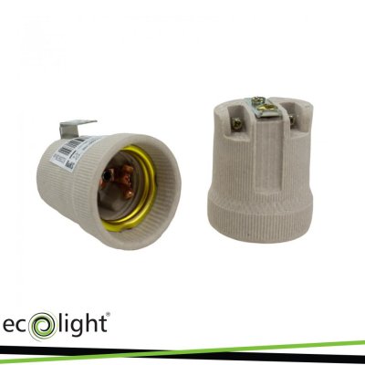 PRESA E27 IN CERAMICA CON SUPPORTO