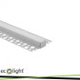 PROFILO ANODIZZATO A PLAFONE GN01 + PARALUME OPALINO 1MT