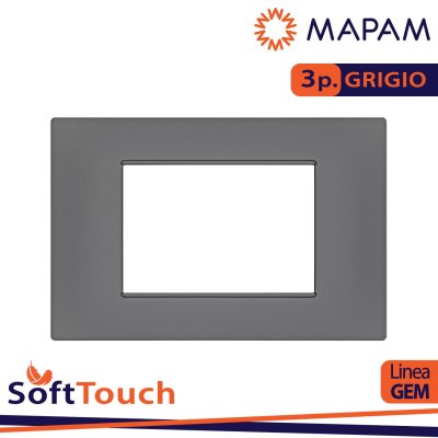 PLACCA SOFT-TOUCH GEM-T2 3P 6003ST-8 GRIGIO
