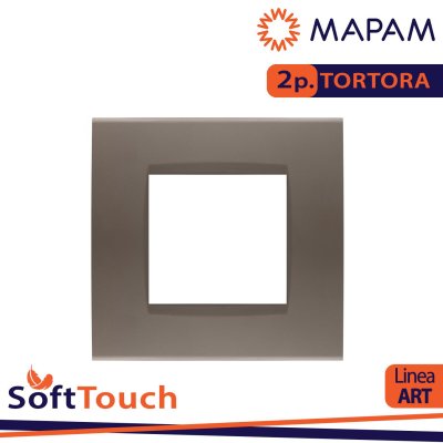 PLACCA SOFT-TOUCH ART-T1 2P 8002ST-7 TORTORA BTICINO LIVING ( LGT ) COMPATIBILE