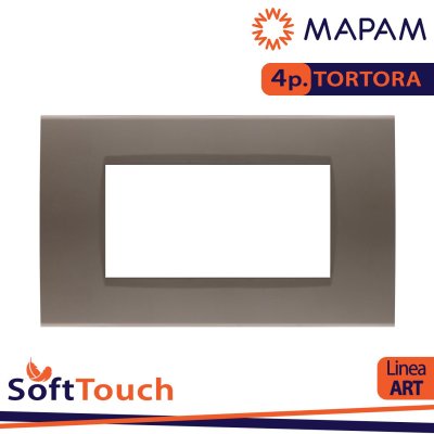 PLACCA SOFT-TOUCH ART-T1 4P 8004ST-7 TORTORA BTICINO LIVING ( LGT ) COMPATIBILE
