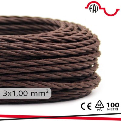 TRECCIA SETA 3X1MM MARRONE