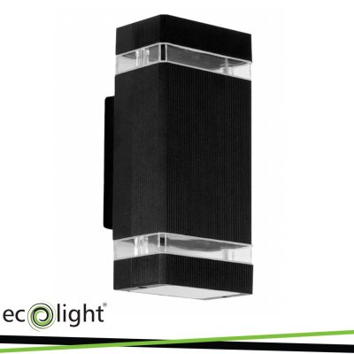 APPARECCHIO PER FACCIATE IN PLASTICA 2XGU10 IP44 NERO