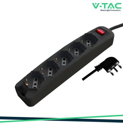 1.5M EXTENSION SOCKET WITH 1 SWITCH (POLYBAG+CARD)5 PIN - BL