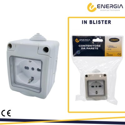 KIT CONTENITORE STAGNO 1 PRESAUNIVERSALE E COPERCHIO IP55