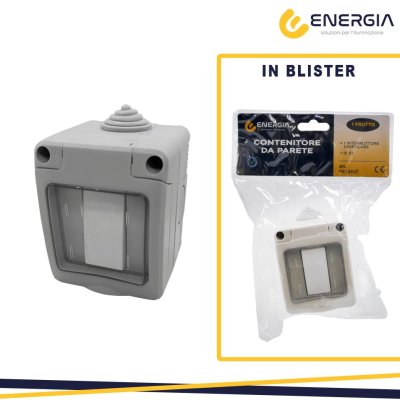 KIT CONTENITORE STAGNO 1 INTERRUTTORE UNIPOLARE 16A IP55