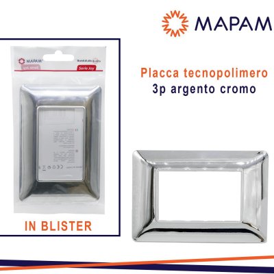 PLACCA TECNOPOLIMERO T1 3P GRIGIO CHIARO BTICINO LIVING (LGT) COMPATIBILE