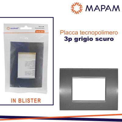 PLACCA TECNOPOLIMERO T1 3P     GRIGIO SCURO