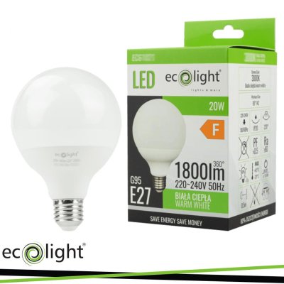 LED G95 E27 20W 3000K 1800LM