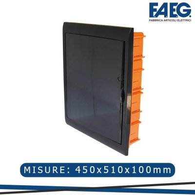 CENTRALINO DA INCASSO 54P NERO 450X510X100MM IP40