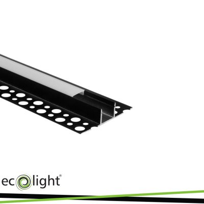 PROFILO NERO DA SUPERFICIE GN02 + PARALUME OPALINO 2MT