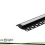 PROFILO NERO DA SUPERFICIE GN02 + PARALUME OPALINO 2MT