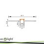 PROFILO INCASSO BIANCO GPW02 + PARALUME OPALINO 2M