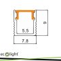 PROFILO NW02, MONTAGGIO A SUPERFICIE + PARALUME 2MT