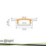 PROFILO INCASSO P02 BIANCO + PARALUME OPALINO 2MT