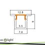 PROFILO PW02, A SCOMPARSA. ANODIZZATO + PARALUME OPALINO 2MT