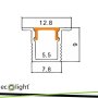 PROFILO PW02 DA INCASSO, NERO  + PARALUME OPALINO, 2MT
