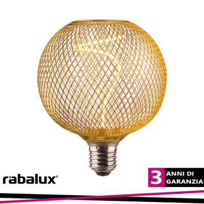 FIL. LED, E27 G125,5W,270LM,1800K, GOLD