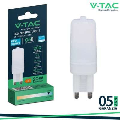 2.2W G9 PLASTIC SPOTLIGHT WITH SAMSUNG CHIP 6500K