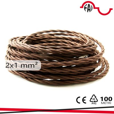 TRECCIA SETA 2X1MM MARRONE