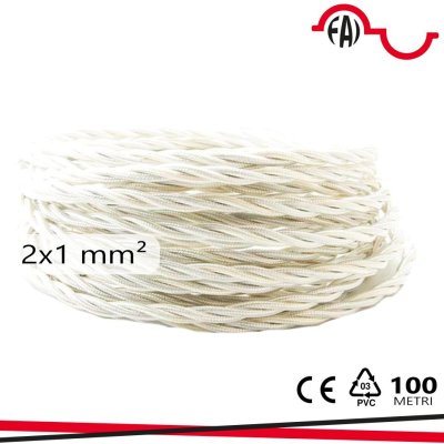 TRECCIA SETA 2X1MM BIANCO