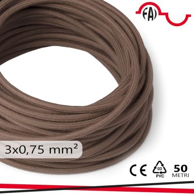 CAVO TONDO 3X0,75MM MARRONE