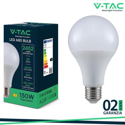 20W A80 LED PLASTIC BULB WITH NORMAL CHIP 3000K E27